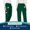 Cherokee Women Scrubs Pant Workwear Revolution Mid Rise Moderate Flare Drawstring WW120(Hunter Green)