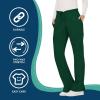 Cherokee Women Scrubs Pant Workwear Revolution Mid Rise Moderate Flare Drawstring WW120(Hunter Green)