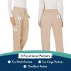 Cherokee Women Scrubs Pant Workwear Revolution Mid Rise Moderate Flare Drawstring WW120(Khaki)