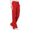 Cherokee Women Scrubs Pant Workwear Revolution Mid Rise Moderate Flare Drawstring WW120(Red)