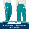 Cherokee Women Scrubs Pant Workwear Revolution Mid Rise Moderate Flare Drawstring WW120(Teal Blue)