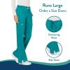 Cherokee Women Scrubs Pant Workwear Revolution Mid Rise Moderate Flare Drawstring WW120(Teal Blue)