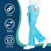 Cherokee Women Scrubs Pant Workwear Revolution Mid Rise Moderate Flare Drawstring WW120(Turquoise)