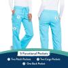 Cherokee Women Scrubs Pant Workwear Revolution Mid Rise Moderate Flare Drawstring WW120(Turquoise)