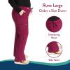 Cherokee Women Scrubs Pant Workwear Revolution Mid Rise Moderate Flare Drawstring WW120(Wine)