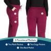 Cherokee Women Scrubs Pant Workwear Revolution Mid Rise Moderate Flare Drawstring WW120(Wine)