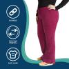Cherokee Women Scrubs Pant Workwear Revolution Mid Rise Moderate Flare Drawstring WW120(Wine)