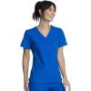 Cherokee Women Scrubs Top Workwear Professionals V-Neck Knit Panel WW2968