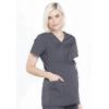 Cherokee Women’s Maternity Scrub Top with 3 Pockets Mock Wrap WW685(Pewter)
