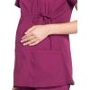 Cherokee Women’s Maternity Scrub Top with 3 Pockets Mock Wrap WW685(Wine)