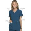 Cherokee Women’s Medical Scrub Top Iflex V-Neck Knit Panel Top – CK605(Caribbean Blue)