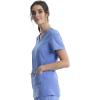 Cherokee Women’s Medical Scrub Top Iflex V-Neck Knit Panel Top – CK605(Ciel Blue)