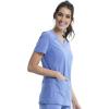 Cherokee Women’s Medical Scrub Top Iflex V-Neck Knit Panel Top – CK605(Ciel Blue)