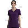 Cherokee Women’s Medical Scrub Top Iflex V-Neck Knit Panel Top – CK605(Eggplant)