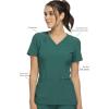 Cherokee Women’s Medical Scrub Top Iflex V-Neck Knit Panel Top – CK605(Hunter Green)