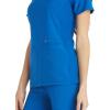 Cherokee Women’s Medical Scrub Top Iflex V-Neck Knit Panel Top – CK605(Royal)