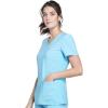 Cherokee Women’s Medical Scrub Top Iflex V-Neck Knit Panel Top – CK605(Turquoise)