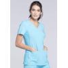 Cherokee Women’s Medical Scrub Top Iflex V-Neck Knit Panel Top – CK605(Turquoise)