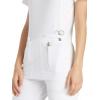 Cherokee Women’s Medical Scrub Top Iflex V-Neck Knit Panel Top – CK605(White)