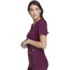 Cherokee Women’s Medical Scrub Top Iflex V-Neck Knit Panel Top – CK605(Wine)