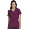 Cherokee Women’s Medical Scrub Top Iflex V-Neck Knit Panel Top – CK605(Wine)