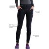 Cherokee Womens Mid Rise Tapered Leg Drawstring Scrub Pants 5 Pocket 360 Stretch Moisture Wicking Easy Care – CK095(Black)