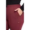 Cherokee Womens Mid Rise Tapered Leg Drawstring Scrub Pants 5 Pocket 360 Stretch Moisture Wicking Easy Care – CK095(Cabernet)