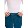 Cherokee Womens Mid Rise Tapered Leg Drawstring Scrub Pants 5 Pocket 360 Stretch Moisture Wicking Easy Care – CK095(Caribbean Blue)