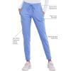 Cherokee Womens Mid Rise Tapered Leg Drawstring Scrub Pants 5 Pocket 360 Stretch Moisture Wicking Easy Care – CK095(Ciel Blue)
