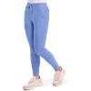Cherokee Womens Mid Rise Tapered Leg Drawstring Scrub Pants 5 Pocket 360 Stretch Moisture Wicking Easy Care – CK095(Ciel Blue)