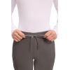 Cherokee Womens Mid Rise Tapered Leg Drawstring Scrub Pants 5 Pocket 360 Stretch Moisture Wicking Easy Care – CK095(Iron)