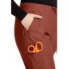 Cherokee Womens Mid Rise Tapered Leg Drawstring Scrub Pants 5 Pocket 360 Stretch Moisture Wicking Easy Care – CK095(Masala)