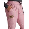 Cherokee Womens Mid Rise Tapered Leg Drawstring Scrub Pants 5 Pocket 360 Stretch Moisture Wicking Easy Care – CK095(Mauve Orchid)