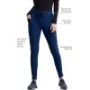 Cherokee Womens Mid Rise Tapered Leg Drawstring Scrub Pants 5 Pocket 360 Stretch Moisture Wicking Easy Care – CK095(Navy)