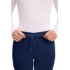 Cherokee Womens Mid Rise Tapered Leg Drawstring Scrub Pants 5 Pocket 360 Stretch Moisture Wicking Easy Care – CK095(Navy)