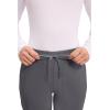 Cherokee Womens Mid Rise Tapered Leg Drawstring Scrub Pants 5 Pocket 360 Stretch Moisture Wicking Easy Care – CK095(Pewter)