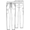Cherokee Womens Mid Rise Tapered Leg Drawstring Scrub Pants 5 Pocket 360 Stretch Moisture Wicking Easy Care – CK095(Riverbend)