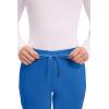 Cherokee Womens Mid Rise Tapered Leg Drawstring Scrub Pants 5 Pocket 360 Stretch Moisture Wicking Easy Care – CK095(Royal)