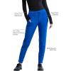 Cherokee Womens Mid Rise Tapered Leg Drawstring Scrub Pants 5 Pocket 360 Stretch Moisture Wicking Easy Care – CK095(Royal)