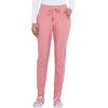 Cherokee Womens Mid Rise Tapered Leg Drawstring Scrub Pants 5 Pocket 360 Stretch Moisture Wicking Easy Care – CK095(Tea Rose)