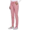 Cherokee Womens Mid Rise Tapered Leg Drawstring Scrub Pants 5 Pocket 360 Stretch Moisture Wicking Easy Care – CK095(Tea Rose)