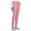 Cherokee Womens Mid Rise Tapered Leg Drawstring Scrub Pants 5 Pocket 360 Stretch Moisture Wicking Easy Care – CK095(Tea Rose)