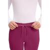 Cherokee Womens Mid Rise Tapered Leg Drawstring Scrub Pants 5 Pocket 360 Stretch Moisture Wicking Easy Care – CK095(Wine)