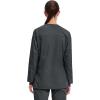 Cherokee Womens Scrub Jacket Nurse Snap Front Medical Uniform with Pockets, 2-Way Stretch, Easy Care Soft Fabric – WW310(Black)