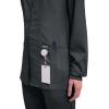 Cherokee Womens Scrub Jacket Nurse Snap Front Medical Uniform with Pockets, 2-Way Stretch, Easy Care Soft Fabric – WW310(Black)