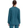 Cherokee Womens Scrub Jacket Nurse Snap Front Medical Uniform with Pockets, 2-Way Stretch, Easy Care Soft Fabric – WW310(Caribbean Blue)