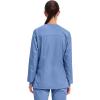 Cherokee Womens Scrub Jacket Nurse Snap Front Medical Uniform with Pockets, 2-Way Stretch, Easy Care Soft Fabric – WW310(Ciel Blue)