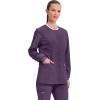 Cherokee Womens Scrub Jacket Nurse Snap Front Medical Uniform with Pockets, 2-Way Stretch, Easy Care Soft Fabric – WW310(Eggplant)