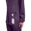 Cherokee Womens Scrub Jacket Nurse Snap Front Medical Uniform with Pockets, 2-Way Stretch, Easy Care Soft Fabric – WW310(Eggplant)
