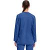 Cherokee Womens Scrub Jacket Nurse Snap Front Medical Uniform with Pockets, 2-Way Stretch, Easy Care Soft Fabric – WW310(Galaxy Blue)